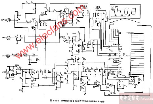 DM6025型3,1 2位<b class='flag-5'>数字</b>光电<b class='flag-5'>转速表</b>的总<b class='flag-5'>电路图</b>