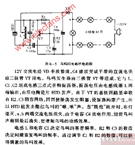 鸟鸣闪光<b class='flag-5'>画屏</b>电路图