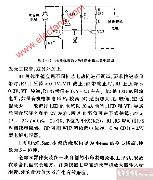 <b class='flag-5'>錄音機</b>快倒、快進終止指示器<b class='flag-5'>電路圖</b>