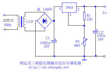 <b class='flag-5'>固定式</b><b class='flag-5'>三</b><b class='flag-5'>端</b><b class='flag-5'>穩(wěn)壓器</b>輸出電壓<b class='flag-5'>可調(diào)</b>電路圖