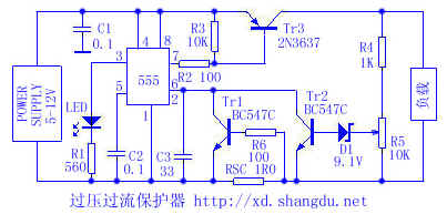 <b class='flag-5'>過</b>壓過<b class='flag-5'>流</b><b class='flag-5'>保護器</b>電路圖