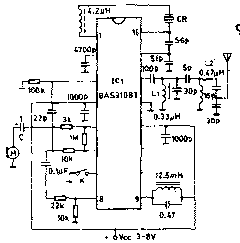 <b class='flag-5'>無(wú)線</b><b class='flag-5'>話筒</b>的<b class='flag-5'>電路圖</b>