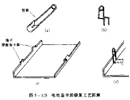 收录机电池盖卡脚的修理