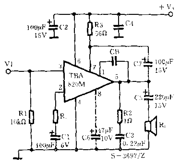 TBA820/TBA820M功率放大电路图