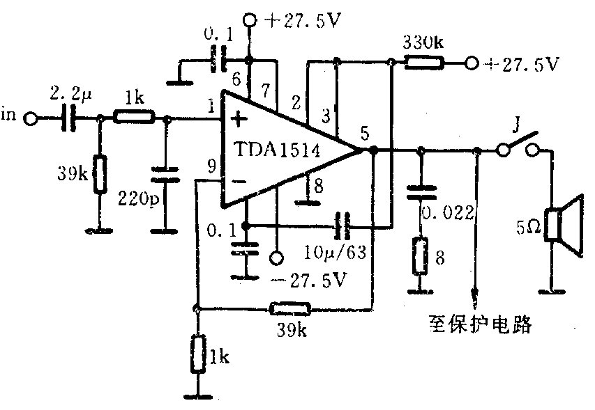 TDA1514功放电路图