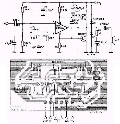 TDA2030功放集成块和BD907/BD908制作的40w
