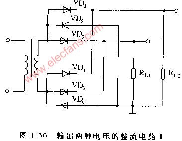 輸出<b class='flag-5'>兩種</b><b class='flag-5'>電壓</b>的整<b class='flag-5'>流電路</b>Ⅱ