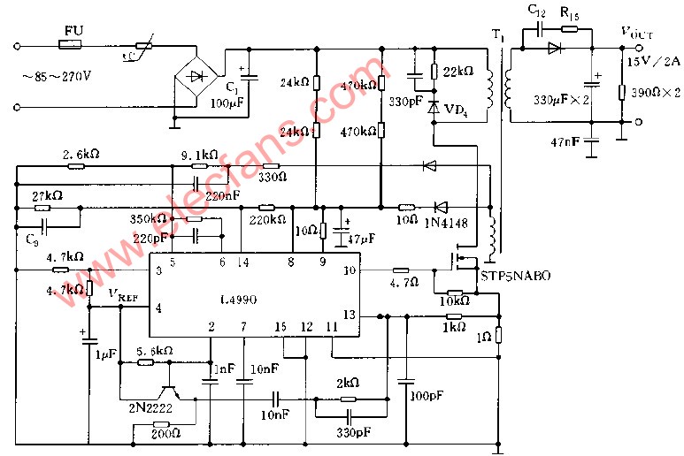 采用L4990设计的<b class='flag-5'>AC</b> <b class='flag-5'>DC</b><b class='flag-5'>适配器</b>