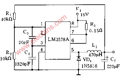 <b class='flag-5'>LM3578</b>A用做降压稳压器<b class='flag-5'>电路</b>