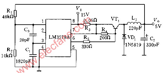 LM3578A扩流降压<b class='flag-5'>稳压器</b><b class='flag-5'>电路</b>