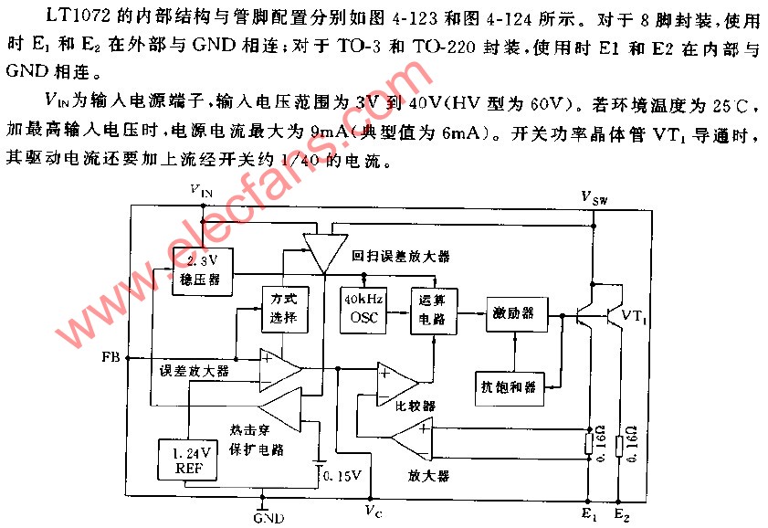 LT1072的内部结构框图