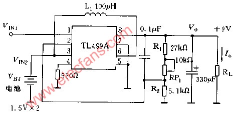 TL499A构成的稳压电路