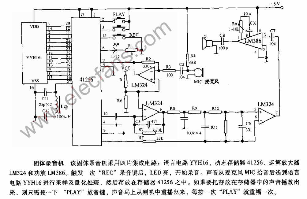 固體<b class='flag-5'>錄音機電路圖</b>