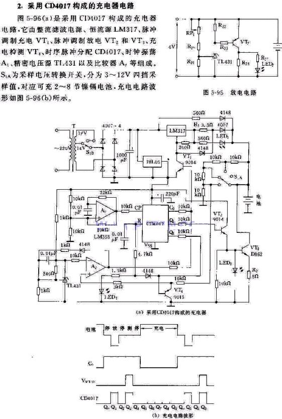 <b class='flag-5'>CD4017</b><b class='flag-5'>組成</b>的充電器電路