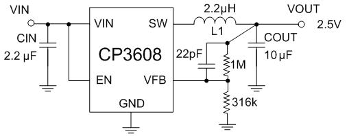啟攀微電子推出同步降壓型穩壓器CP3608