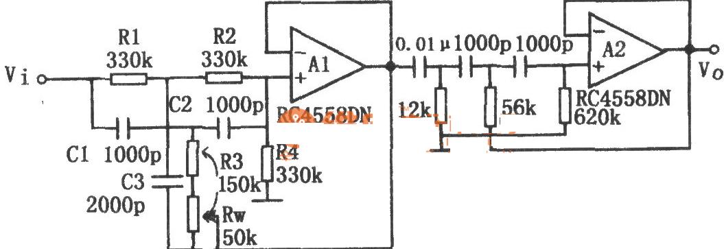 具有銳截止特性的有源高通濾波器電路