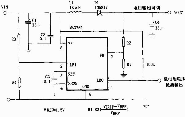 MAX761<b class='flag-5'>制作</b>的可调输出升压电源<b class='flag-5'>电路</b>