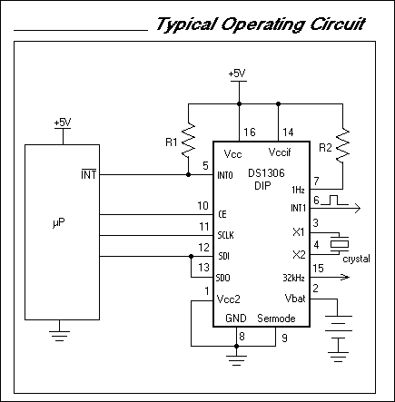 DS1306應(yīng)用電路 (帶有鬧鐘的串行實(shí)時(shí)時(shí)鐘)