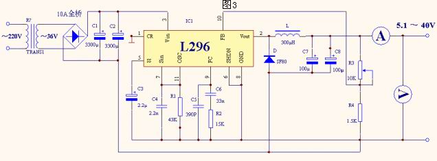 L296组成的直流可调稳压电源电路