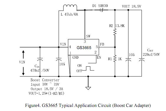 調(diào)壓升壓電路，升壓電源，升壓IC GS3665