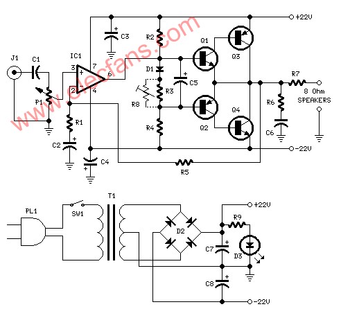 <b class='flag-5'>18W</b><b class='flag-5'>音頻放大器</b><b class='flag-5'>電路</b>