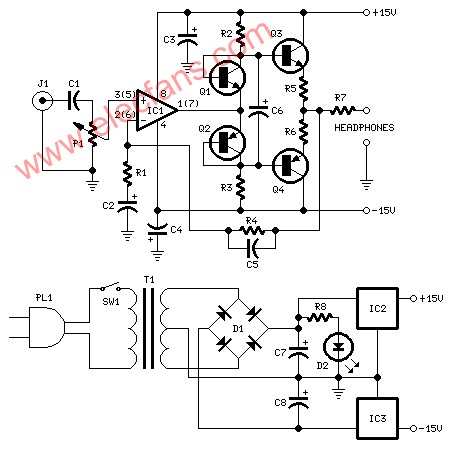 <b class='flag-5'>耳機(jī)</b><b class='flag-5'>放大器</b><b class='flag-5'>電路</b> (Headphone Amplifier)