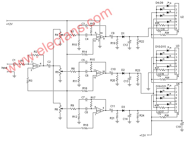 3通道频谱分析仪电路 (3 Channel Spectrum