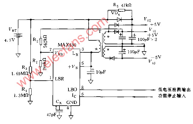 采用回掃變換器構(gòu)成的微處理機(jī)電源電路