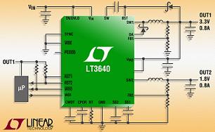 凌力尔特发布双通道降压型稳压器LT3640，具上电复位和看门