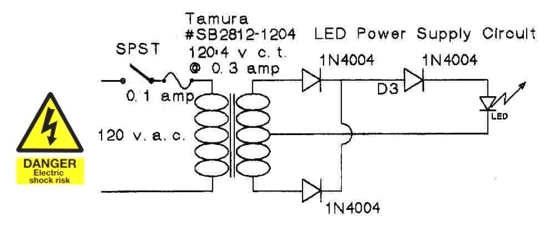 簡單的LED電源項目電路 A power source fo