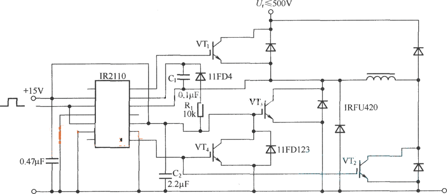 IR2110在双正激变换器中的应用电路