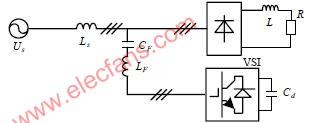 混合APF電路圖(補償諧波電流)
