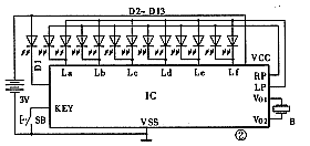 聲光電子轉(zhuǎn)盤聲光電子轉(zhuǎn)盤的電路原理圖