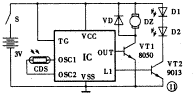 玩具型照明/電扇兩用電路圖