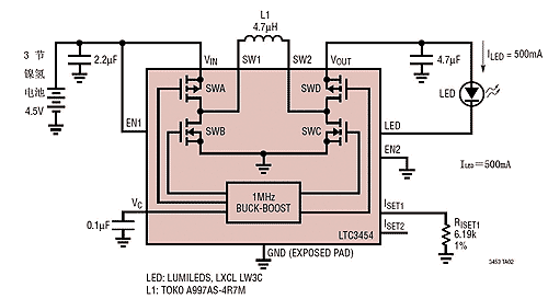 3节镍氢电池<b class='flag-5'>驱动</b><b class='flag-5'>白光</b><b class='flag-5'>LED</b><b class='flag-5'>电路</b>