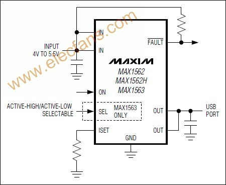 MAX1562, MAX1562H, MAX1563应用电路