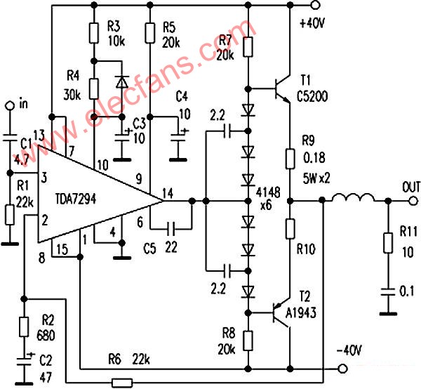 基于TDA7294的无需调试胆味<b class='flag-5'>大功率</b><b class='flag-5'>功放</b>原理及电路