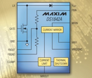 Maxim推出76V APD<b>偏置</b><b>输出</b><b>级</b>和<b>电流</b>监测IC