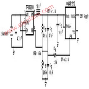 TPS62200可调式降压型转换器实现<b class='flag-5'>动态</b>电压<b class='flag-5'>缩放</b>技术电路图