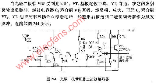 光敏二极管配作二极管编码器电路图