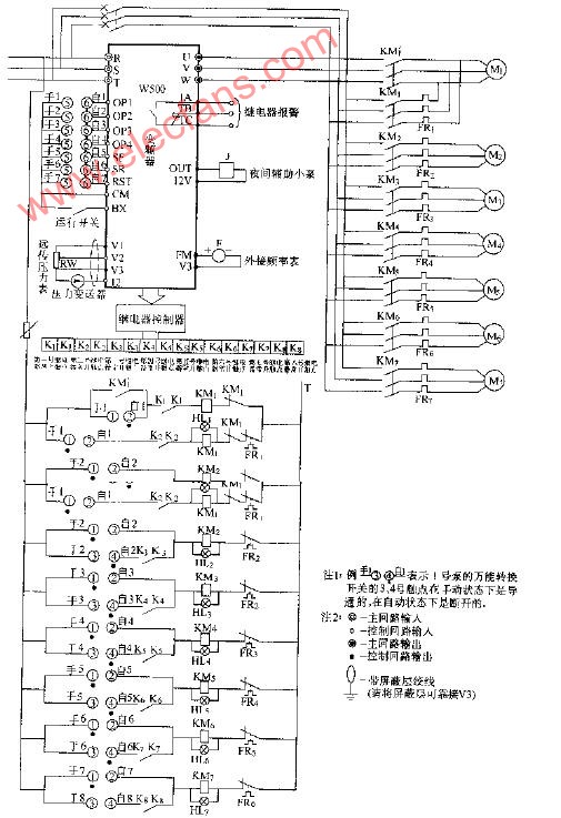 惠丰W500多泵供水系统电路图