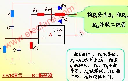 能自動穩幅的振蕩電路