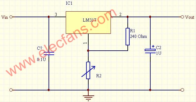 三端LM317稳压输出电压计算