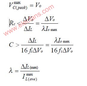 推挽變換器中的直流濾波電容設(shè)計公式