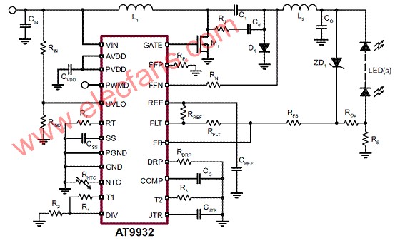 基于AT9932设计的汽车电子LED驱动器