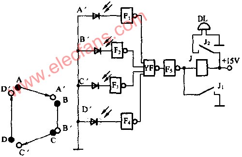 與非門組成的光電報(bào)警器電路圖