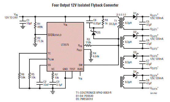 基于LT3575設計的隔離反激型電源轉換技術