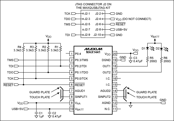 <b class='flag-5'>MAX1441</b>应用电路和USB JTAG<b class='flag-5'>接口</b>连接电路