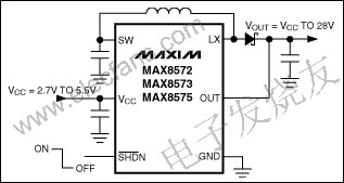MAX8570系列LCD升压转换器