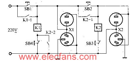 电脑用的按钮式顺序<b class='flag-5'>开关电源插座</b><b class='flag-5'>电路</b>